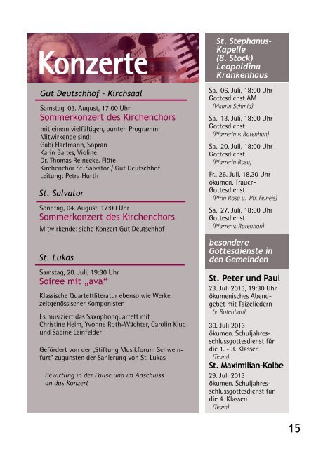 Juli 2013 42. Ausgabe Informationen und Nachrichten - Citykirche ...