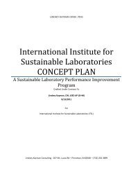 Concept Plan for a Sustainable Laboratory Performance ... - I2SL