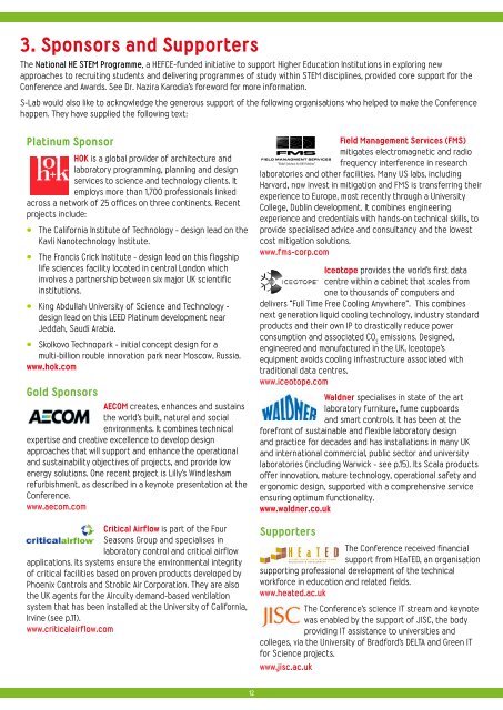 Results of the 2012 S-Lab Awards and Conference The Effective ...