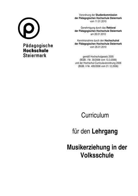 Curriculum - Institut 3 - Pädagogische Hochschule Steiermark