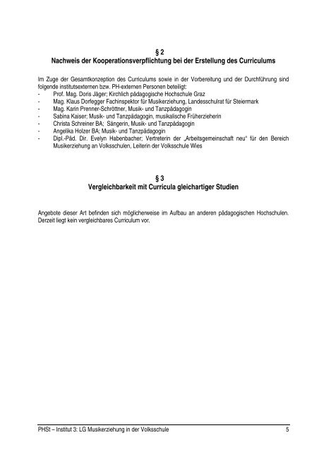 Curriculum - Institut 3 - Pädagogische Hochschule Steiermark