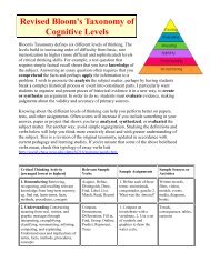 Revised Bloom's Taxonomy of Cognitive Levels