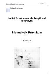 Bioanalytik-Praktikum - Instrumentelle Analytik