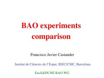 BAO experiments comparison