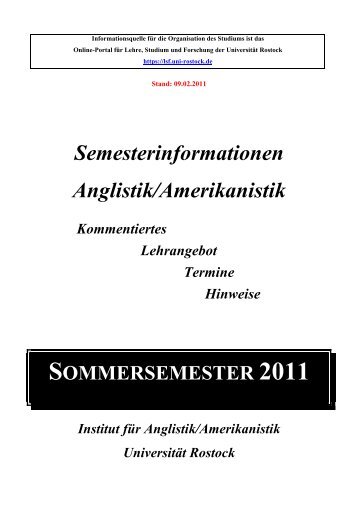 Semesterinformationen Anglistik/Amerikanistik - Institut fÃ¼r Anglistik ...