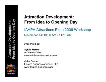 Attraction Development: From Idea to Opening Day - IAAPA