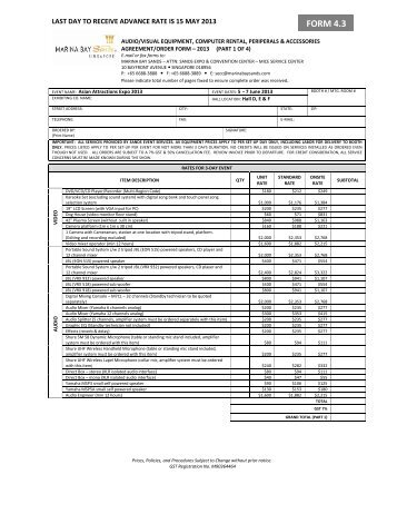 Audio/Visual & Computer Rental Form - IAAPA