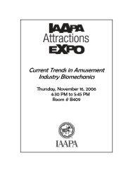 Current Trends in Amusement Industry Biomechanics (Size ... - IAAPA