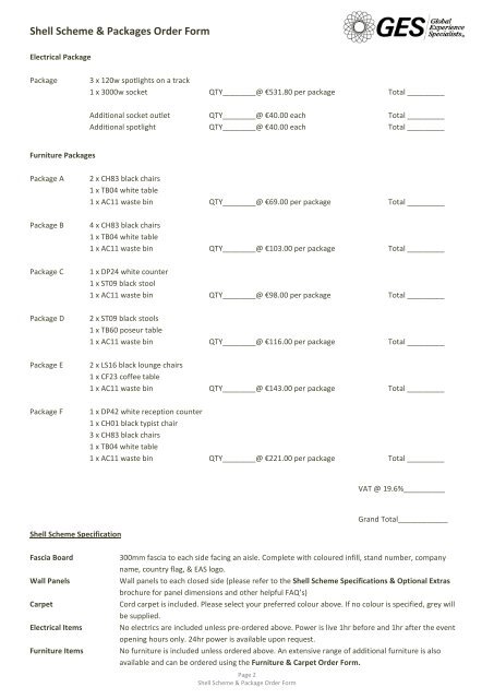 21) Shell Scheme & Packages Order Form - IAAPA