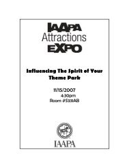 Influencing The Spirit of Your Theme Park 11/15/2007 - IAAPA