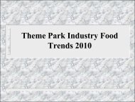 Theme Park Industry Food Trends 2009 - IAAPA