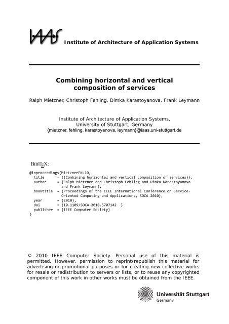 Combining horizontal and vertical composition of services ... - IAAS