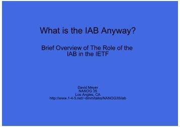 What is the IAB Anyway? - Internet Architecture Board