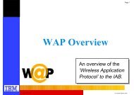 WAP Overview - Internet Architecture Board