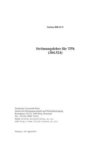 Str¨omungslehre f¨ur TPh (304.524) - Scratchpost