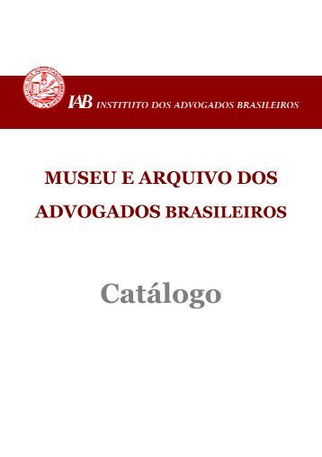 Catálogo - Instituto dos Advogados Brasileiros