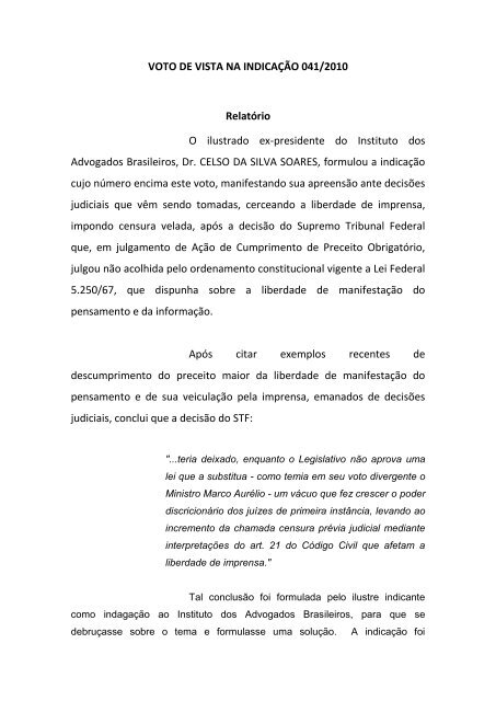 Acesse a íntegra do voto de vista do Dr. Randolpho Gomes