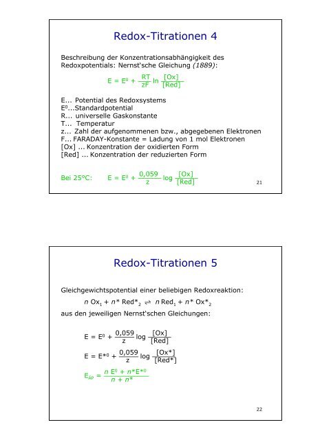 Vo Analytische Chemie I Komplexometrie 1