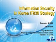 Information Security in Korea IT839 strategy