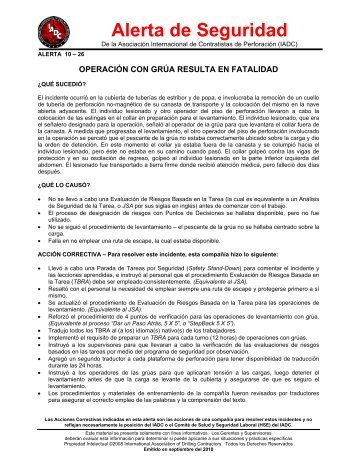 Alerta de Seguridad - IADC