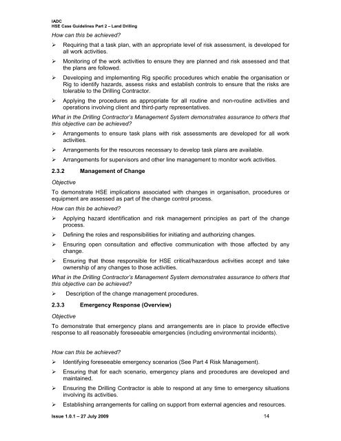 IADC HSE Case Guidelines for Land Drilling Units - Issue 1.0.1