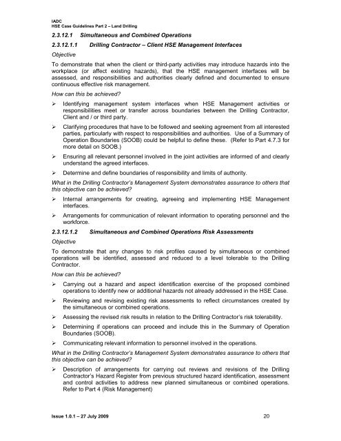 IADC HSE Case Guidelines for Land Drilling Units - Issue 1.0.1