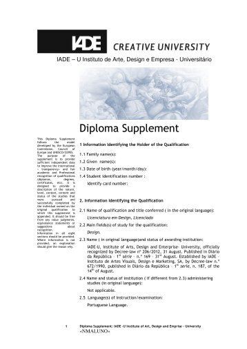 Diploma Supplement - IADE