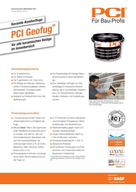 Keramik-Komfortfuge PCI Geofug - PCI-Augsburg GmbH