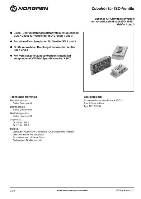 ZubehÃ¶r fÃ¼r ISO-Ventile