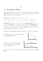 Einführung in die Komplexen Zahlen (I): Grundlagen∗ - ETH Zürich