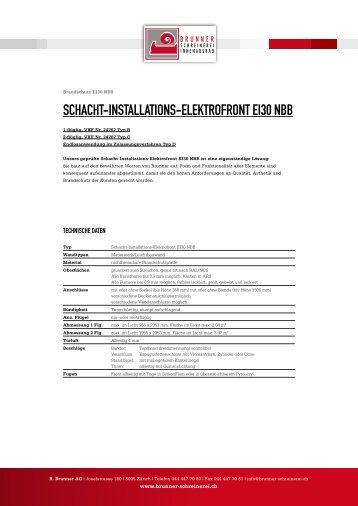 Produktbeschrieb als PDF - Schreinerei R. Brunner AG, ZÃ¼rich