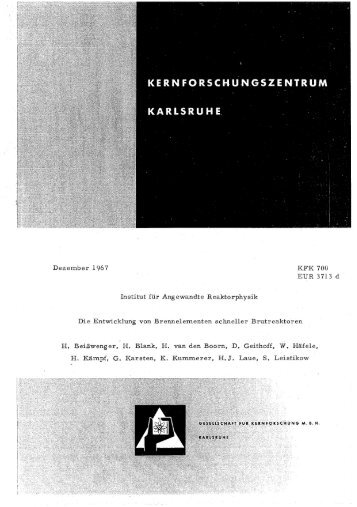 Dezember 1967 Institut fÃ¼r Angewandte Reaktorphysik ... - Bibliothek
