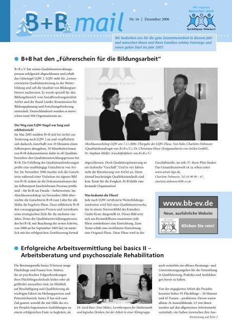 B + B mailnr - Beschäftigung + Bildung ev