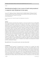 Hydrochemical and quality of water resources in Saudi Arabia ...