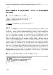 SWOT analysis of Tandooreh National Park (NE Iran) for sustainable ...