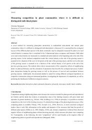 Measuring competition in plant communities where it is difficult to ...