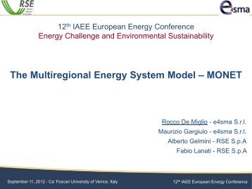The Multiregional Energy System Model – MONET - 12th IAEE ...