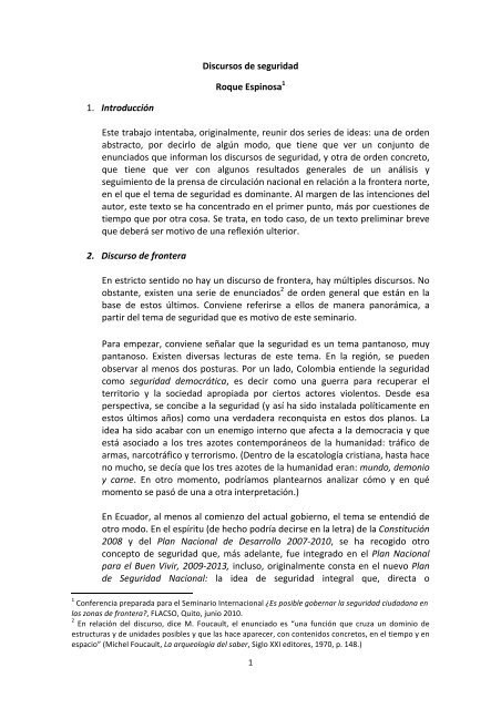 Discursos de seguridad, FLACSO - El IAEN y