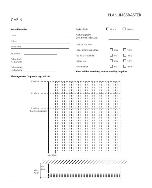 CABIN PLANUNGSRASTER - Edilportale