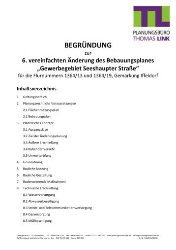 Gewerbegebiet Seeshaupter StraÃŸe - Gemeinde Iffeldorf