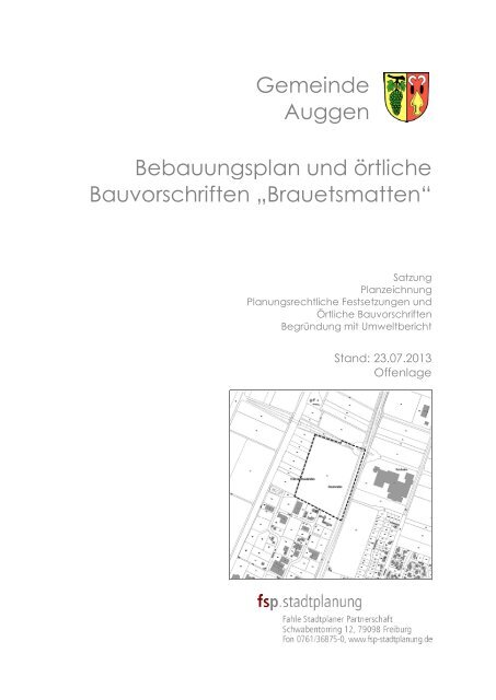 Satzungen - Bebauungsvorschriften - Auggen