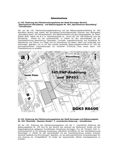 Bekanntmachungstext - Stadt Dormagen