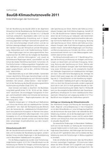 BauGB-Klimaschutznovelle 2011 - SRL