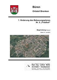 BÃ¼ren Ortsteil Brenken 1. Ã„nderung des Bebauungsplanes Nr. 9