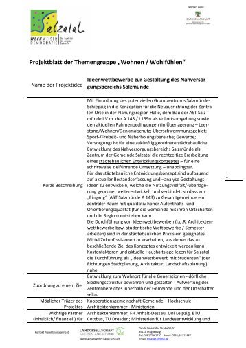 studentischer Ideenwettbewerb - Gemeinde Salzatal