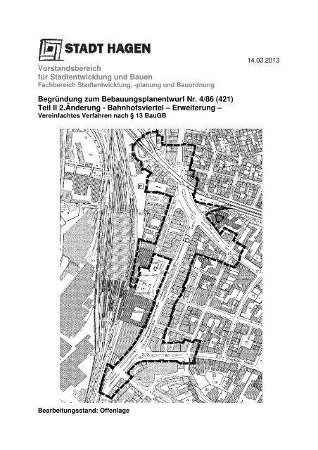 BegrÃ¼ndung zum Bebauungsplan (ca. 233 KB) - Hagen