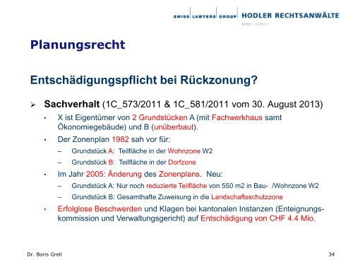 Die jÃ¼ngste Rechtsprechung des Bundesgerichts zum Immobilienrecht