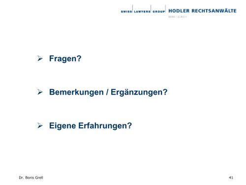 Die jÃ¼ngste Rechtsprechung des Bundesgerichts zum Immobilienrecht