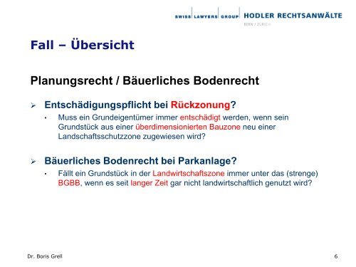 Die jÃ¼ngste Rechtsprechung des Bundesgerichts zum Immobilienrecht