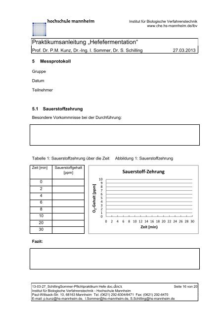 Praktikumsanleitung â€žHefefermentationâ€œ - Hochschule Mannheim